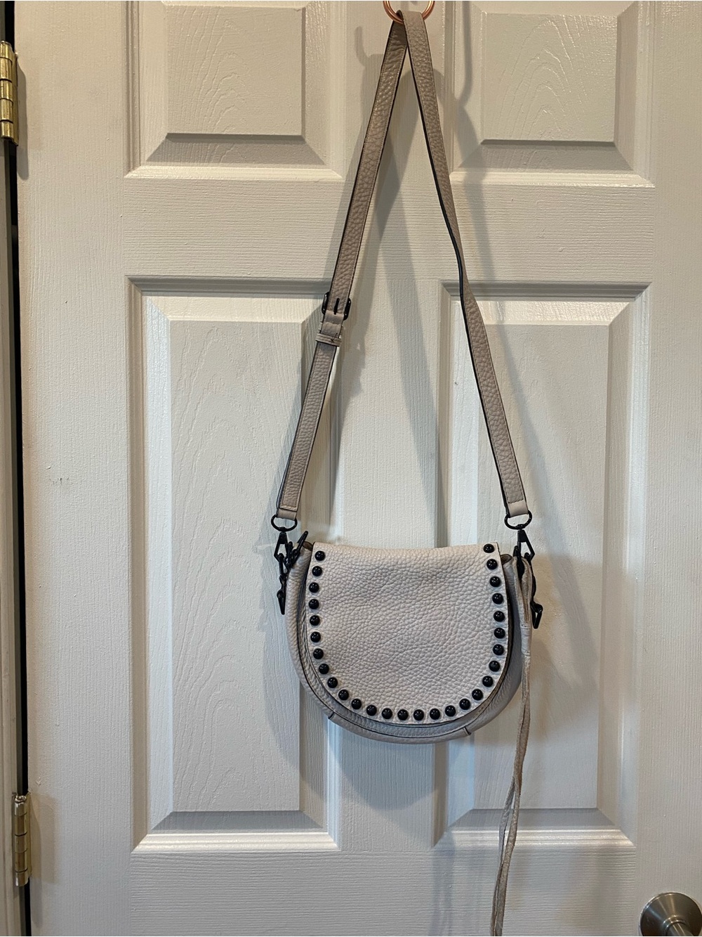 Rebecca Minkoff White Studded Leather Crossbody Bag